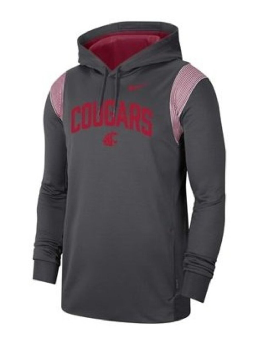 Nike Washington State Cougars Therma Fit Hoodie Gray Crimson Red WSU Pullman